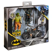 DC Comics, Batman Transforming Batcycle Battle Pack with Exclusive 4-inch Killer Croc and Batman Action Figure