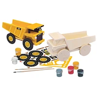 Cat Dump Truck Licensed Wood Paint Kit - English Edition