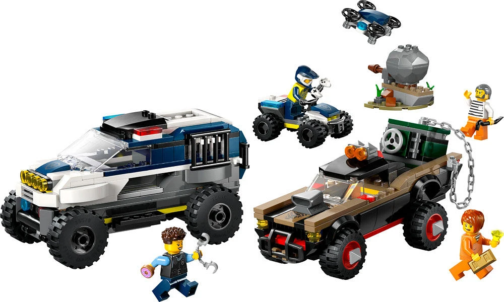 LEGO City La poursuite en voiture de police tout-terrain, Ensemble de jouet de véhicule pour 6 ans et plus 60449