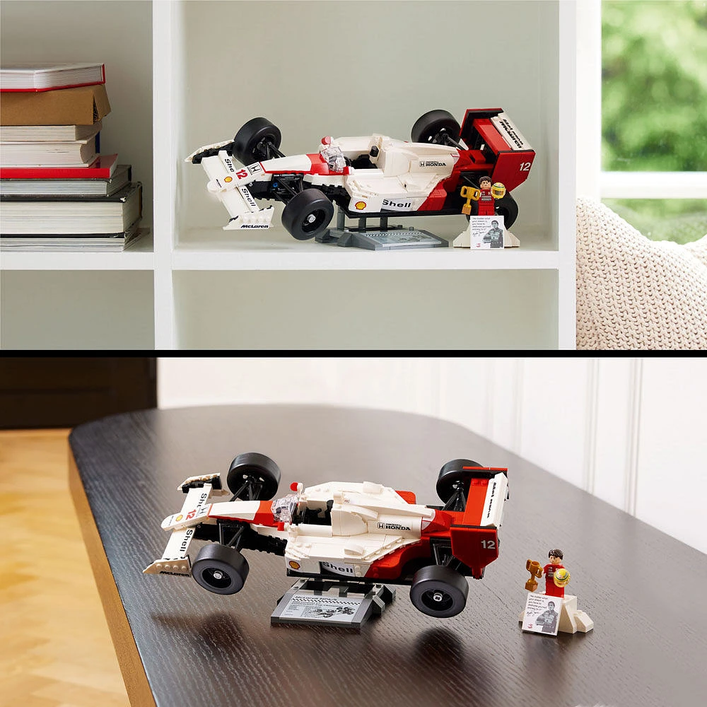 LEGO Icons McLaren MP4/4 et Ayrton Senna; petite voiture, voiture de course, course F1 10330