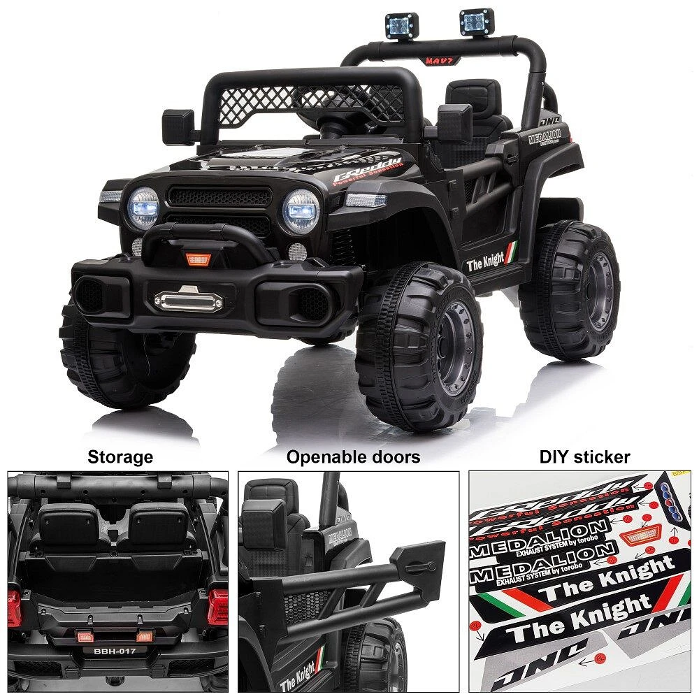 Voltz Toys Jeep with Remote, Black
