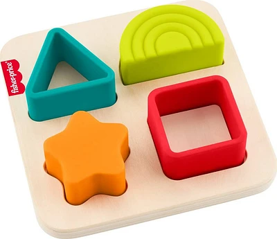 Fisher-Price Casse-tête en silicone et bois, tri, 5éléments
