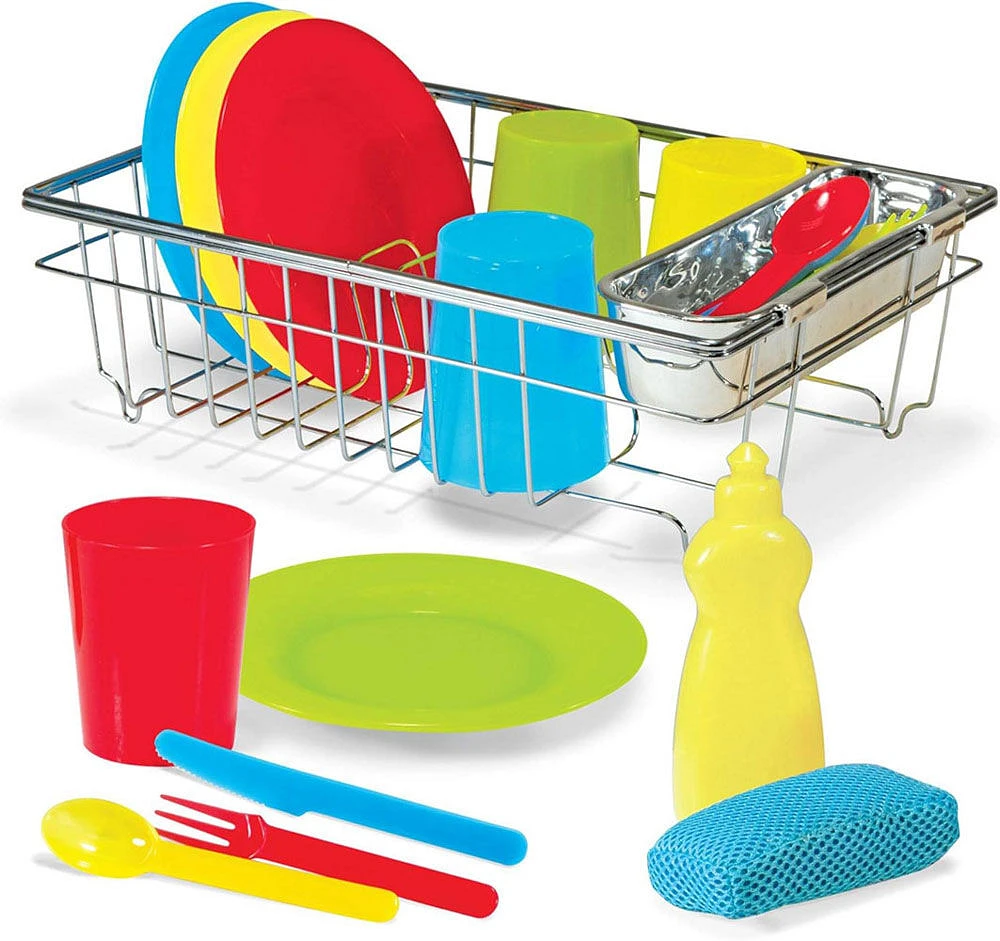 Melissa and Doug - Let's Play House! Wash & Dry Dish Set