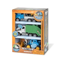 Driven, Micro Urban Worker Fleet (6pc), Small Toy City Vehicle Set