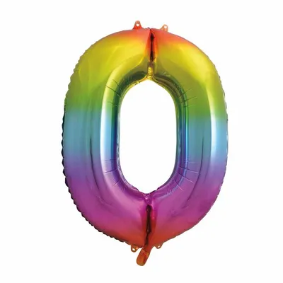 Rainbow Number Shaped Foil Balloon 34