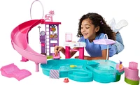 Barbie Dream Pool Playset with Slide & Bubbling Hot Tub, 20+ Accessories Including Pet, Floaties & More