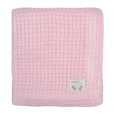 Couverture En Bambou Tricotée- Rose