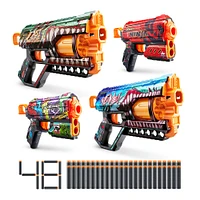 Ensemble combiné de deux pistolets Griefer et deux pistolets Flux X-Shot Skins (48 fléchettes) par ZURU