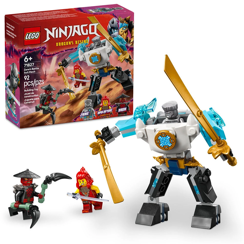 LEGO NINJAGO Zane's Battle Suit Mech Ninja Toy - Building Toy for Pretend Play for Kid - 71827