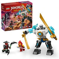 LEGO NINJAGO L'armure-robot de combat de Zane, Ensemble de jouet de jeu de simulation avec 3 figurines, Cadeau de ninja 71827