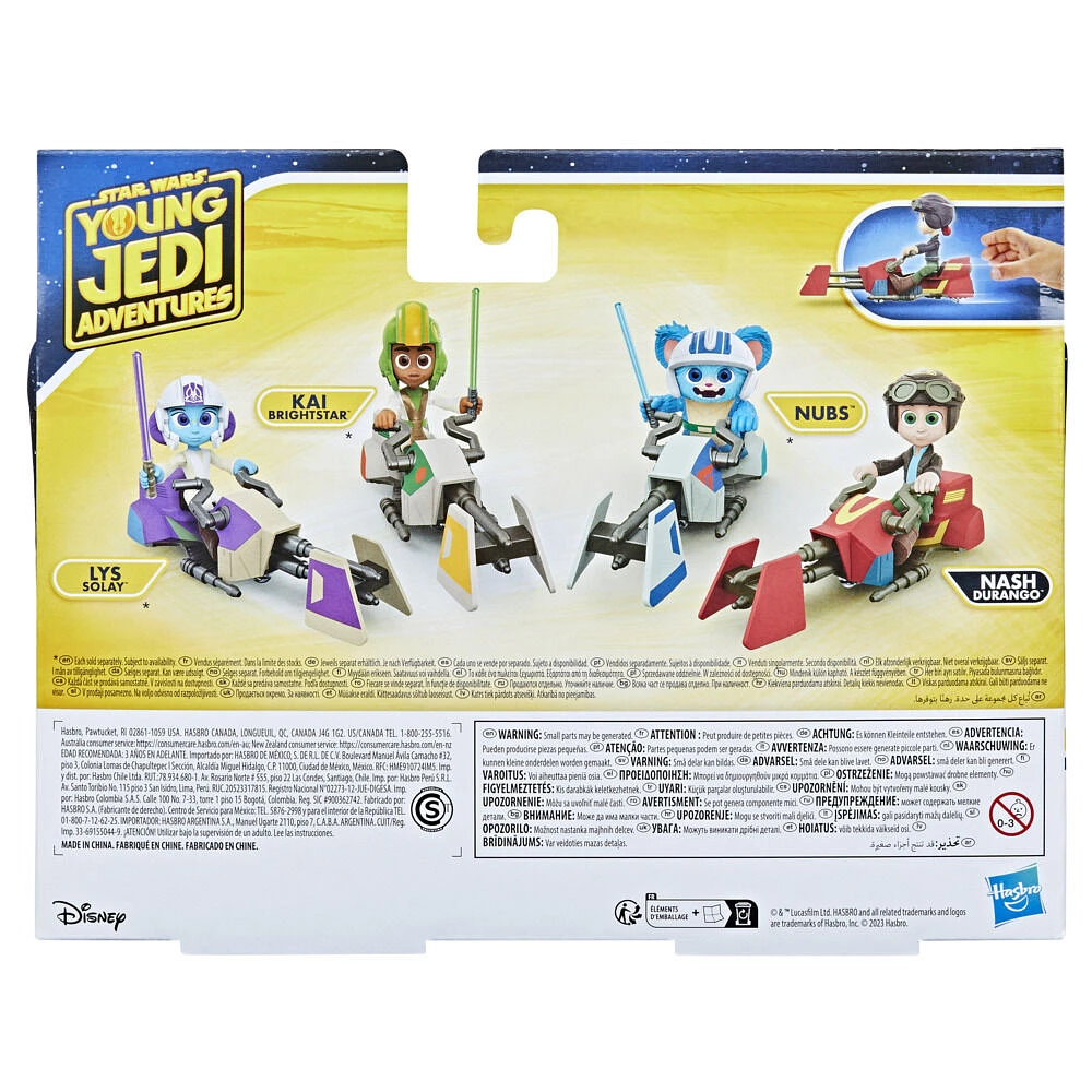 Star Wars Les Aventures des Petits Jedi figurine Nash Durango avec Speeder Bike, échelle 10 cm, jouets préscolaires Star Wars