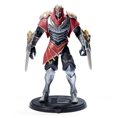 League of Legends, figurine à collectionner Zed de 15,2 cm avec détails de qualité supérieure et 2 accessoires, collection Champion, qualité collectionneur
