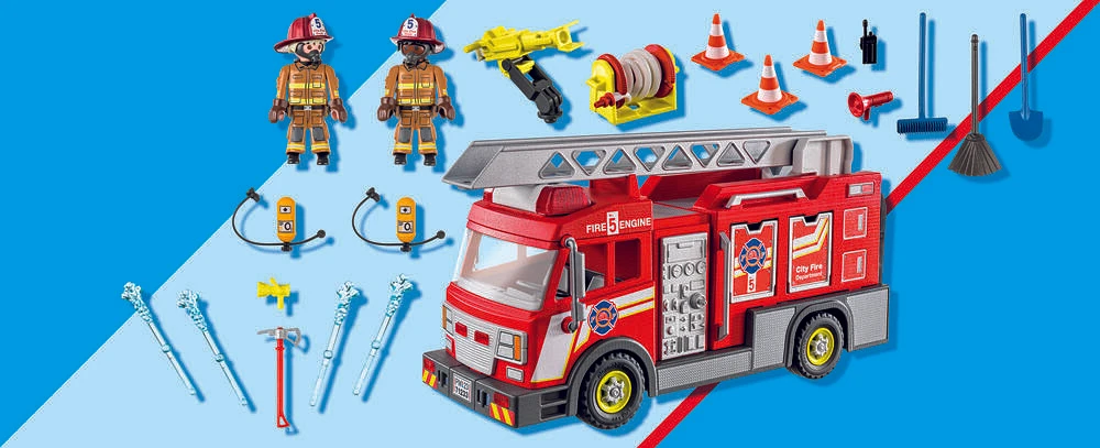 Playmobil - Camion de pompiers avec grande échelle