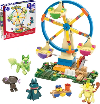 MEGA Pokémon Ferris Wheel Fun Building Toy Kit, with 4 Action Figures (393 Pieces) for Kids