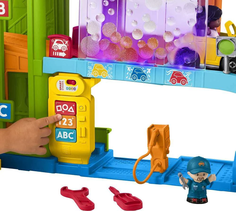 Fisher-Price Little People Light-Up Learning Garage Toddler Playset, 5 Play Pieces, Multi-Language Version