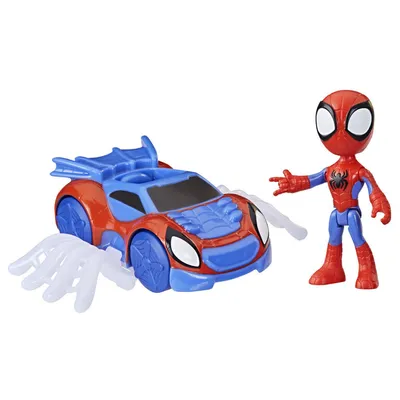 Marvel Spidey and His Amazing Friends Spidey Web Crawler Set, Spidey Action Figure with Vehicle and Accessory, Preschool Toys