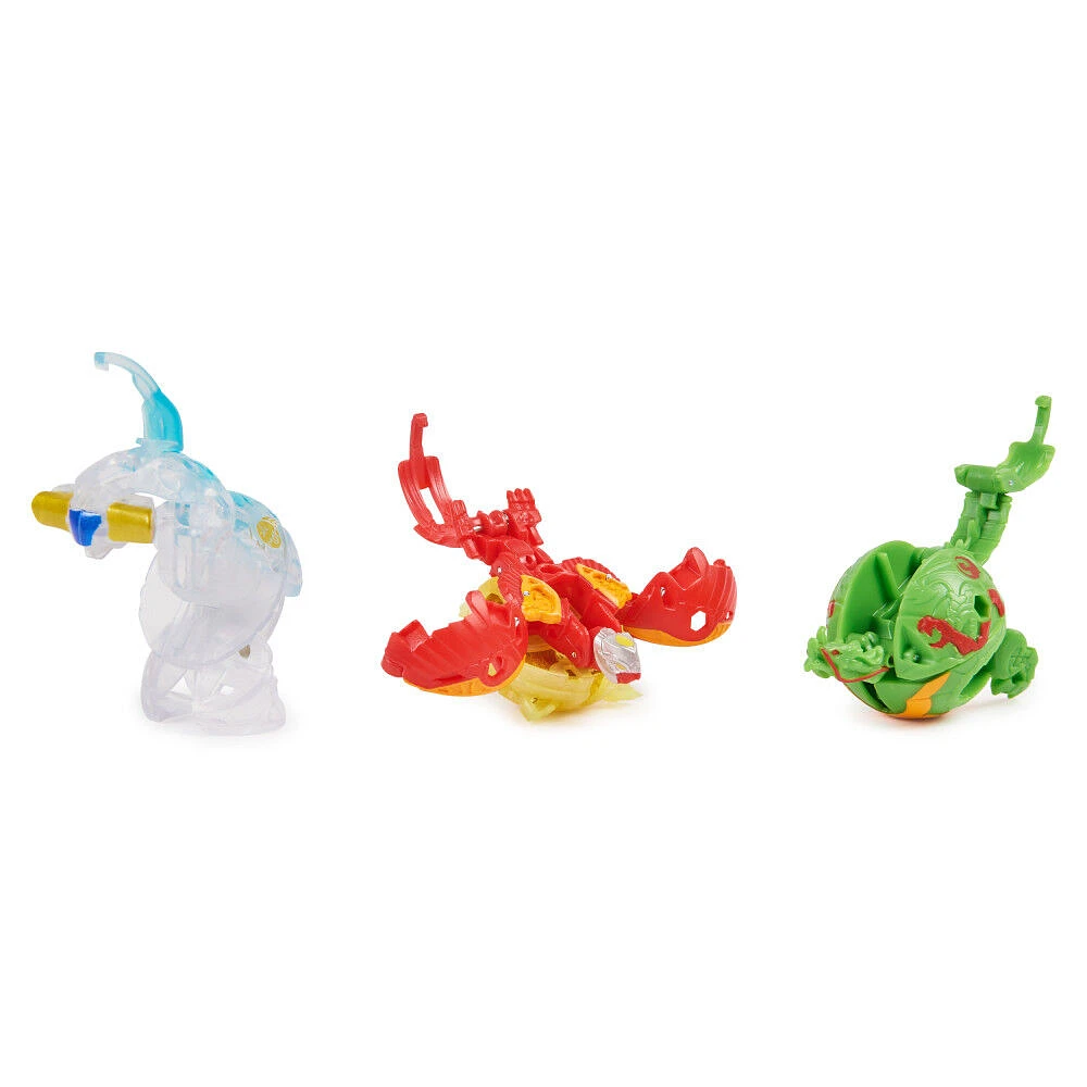 Bakugan Starter 3-Pack, Special Attack Bruiser, Octogan, Nillious, figurines articulées personnalisables qui tournent et cartes à collectionner