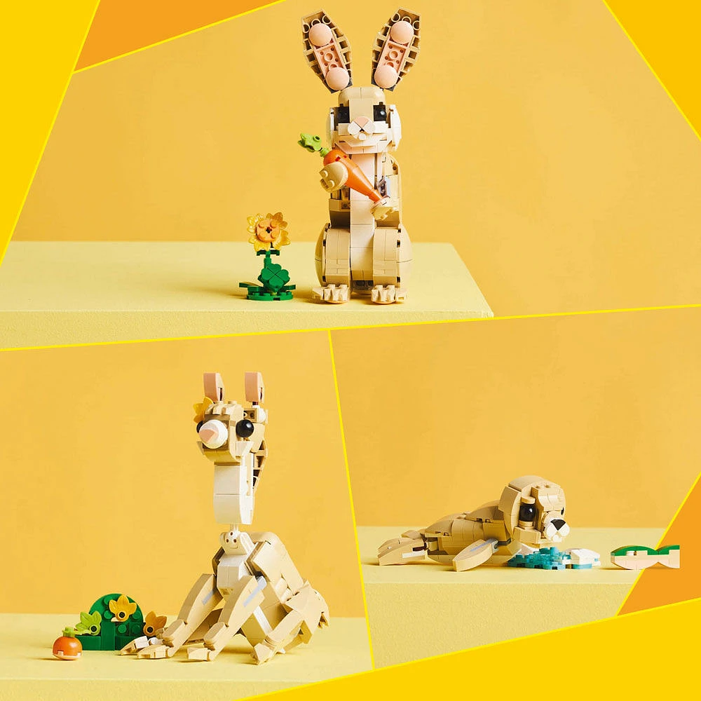 LEGO Creator 3en1 Le lapin mignon, Ensemble de jeu, Se transforme en lama ou en phoque 31162