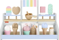 Fisher-Price Wooden Ice Cream Shop Set for Preschool Pretend Play, 18 Wood Pieces