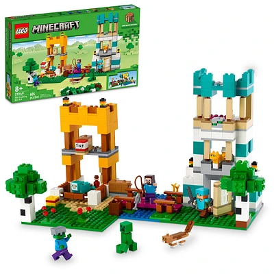 LEGO Minecraft The Crafting Box 4.0 21249 Building Toy Set; Custom-Build Playset with Fortress for Kids Aged 8+ (605 Pieces)