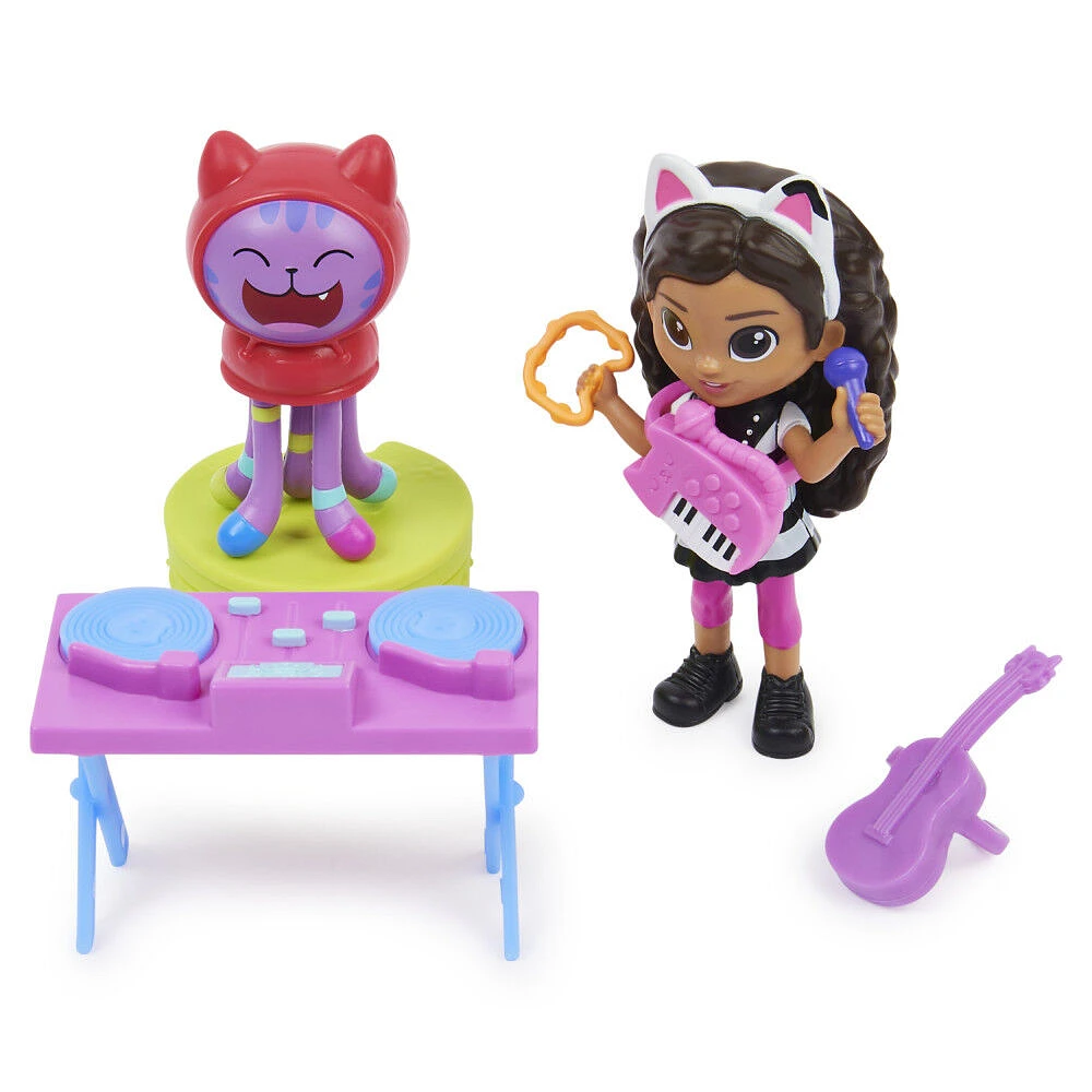 DreamWorks Gabby's Dollhouse, Kitty Karaoke Set with 2 Toy Figures, 2 Accessories, Delivery and Furniture Piece