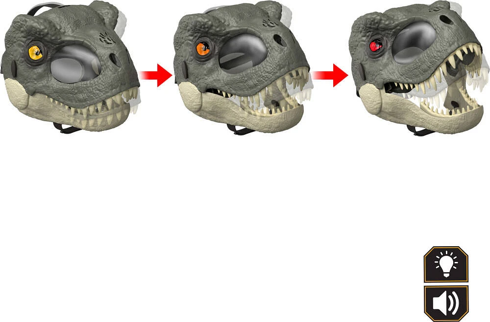 Jurassic World Rebirth  Masque de jeu de rôle  T. rex, yeux à DEL