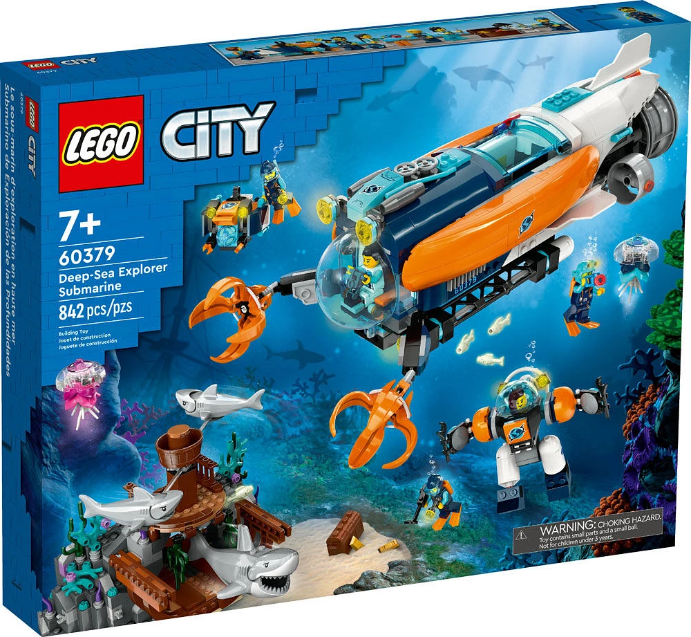 LEGO City Deep-Sea Explorer Submarine 60379 Building Toy Set (842 Pieces)