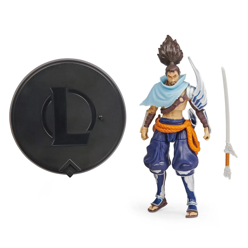 League of Legends, 4-Inch Yasuo Collectible Figure w/ Premium Details and Sword Accessory, The Champion Collection, Collector Grade