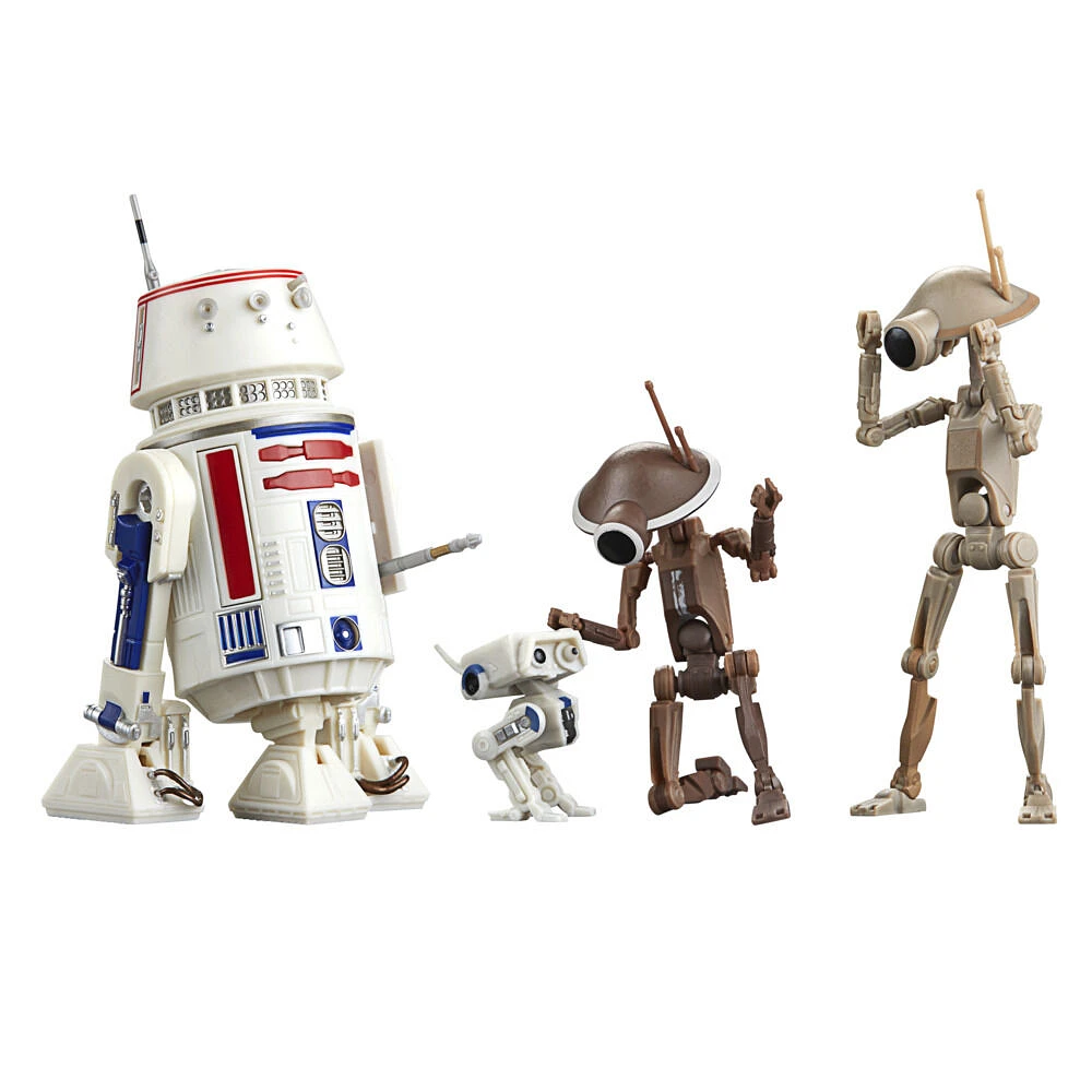 Star Wars The Black Series, pack de 4 figurines de collection R5-D4, BD-72 et droïdes pit de 15 cm, Star Wars: The Mandalorian