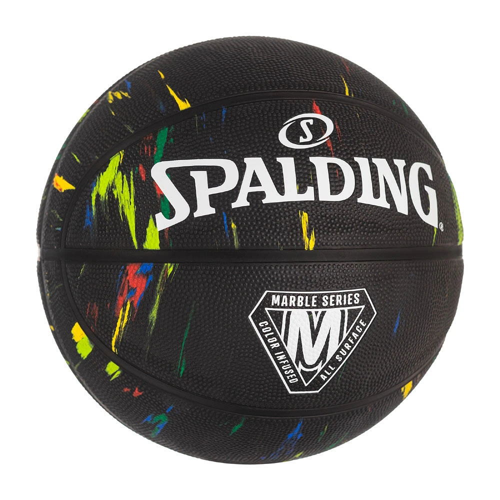 SPALDING MARBLE BLACK BASKETBALL, SIZE 7