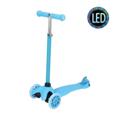 Rugged Racer Mini Deluxe 3 Wheel Kick Scooter - Light Blue - English Edition