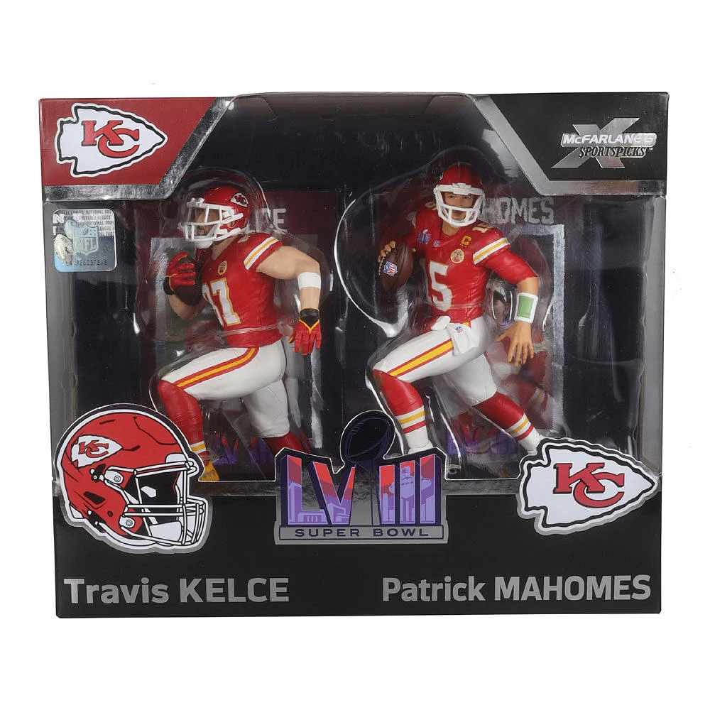 Figurines NFL Posed 7 pouces 2-Pack - Patrick Mahomes/Travis Kelce (Kansas City Chiefs)