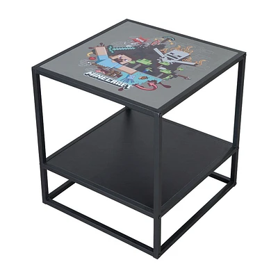 Table d'appoint Phoenix Minecraft avec étagère de rangement