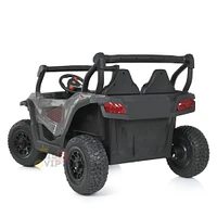 KIDSVIP Buggy aventure 2 places 24 V pour enfants 4X4 UTV porteur avec RC - Gris