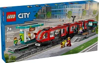 LEGO City Downtown Streetcar and Station Vehicle Toy Playset, Gift for Toy Train, 60423