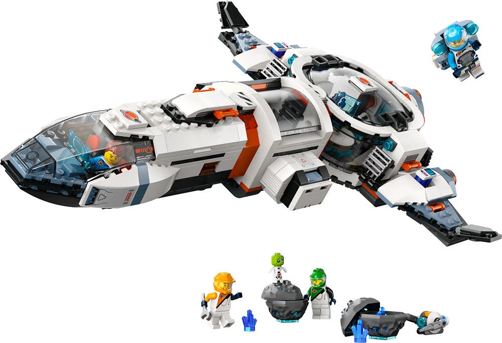 LEGO City Modular Galactic Spaceship Toy - Buildable Space Toy - with 4 Astronaut Minifigures & Alien Figure - 60446