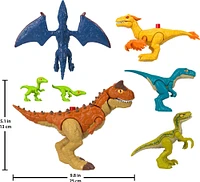 Imaginext Jurassic World Dinosaur Pack 7-Piece Figure Set for Preschool Kids