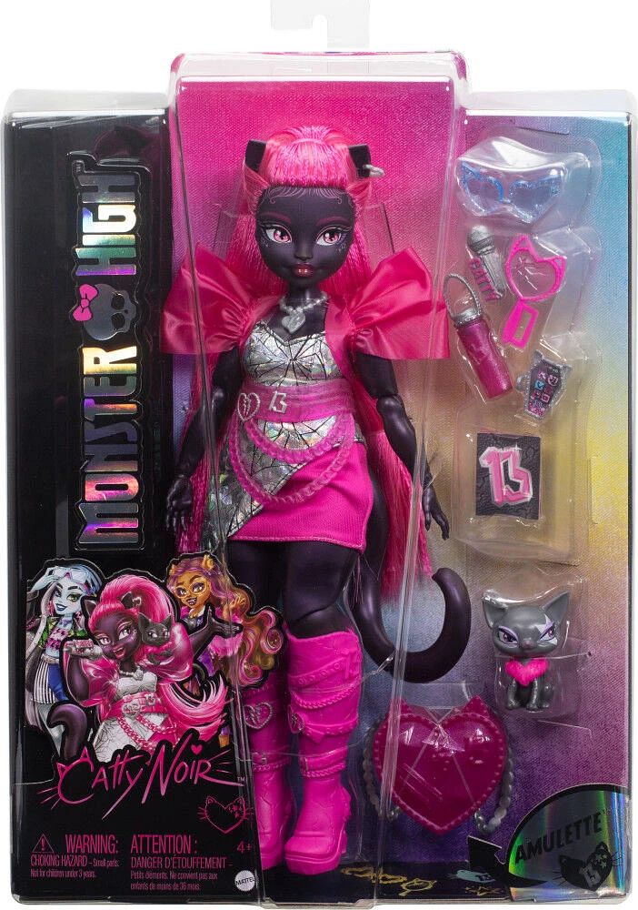 Monster High-Catty Noir-Poupée avec chat Amulette et accessoires