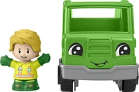 Fisher-Price Little People Recycle Truck and Character Figure Set for Toddlers, 2 Pieces