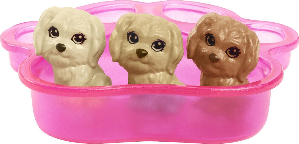 Coffret Barbie Naissance des Chiots avec Poupée Barbie (Brune, 29cm)