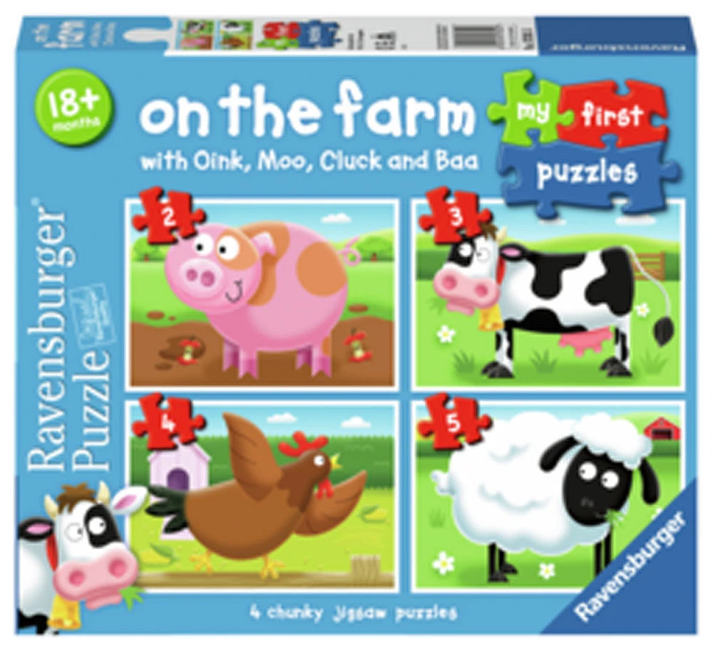 Ravensburger My First Puzzle, On the Farm (2, 3, 4 & 5 piece) Jigsaw Puzzles - English Edition