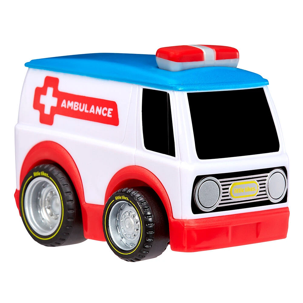 Little Tikes, My First Cars, Crazy Fast Cars 2-Pack Racin' Responders, Fire Truck, Ambulance, Pullback Toy Car Vehicle Goes up to 50 ft