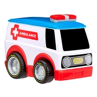 Little Tikes, My First Cars, Crazy Fast Cars 2-Pack Racin' Responders, Fire Truck, Ambulance, Pullback Toy Car Vehicle Goes up to 50 ft
