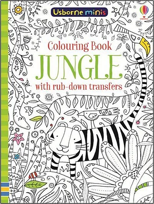 Usborne Minis: Colouring Book Jungle With Rub-Down Transfers - Édition anglaise