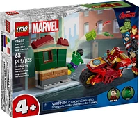 LEGO Marvel Iron Man with Bike and The Hulk Building Set, Easy Build Marvel Toy with 2 Minifigures, 76287