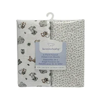 Lot de 2 draps en flanelle Koala Baby Woodland/Dots