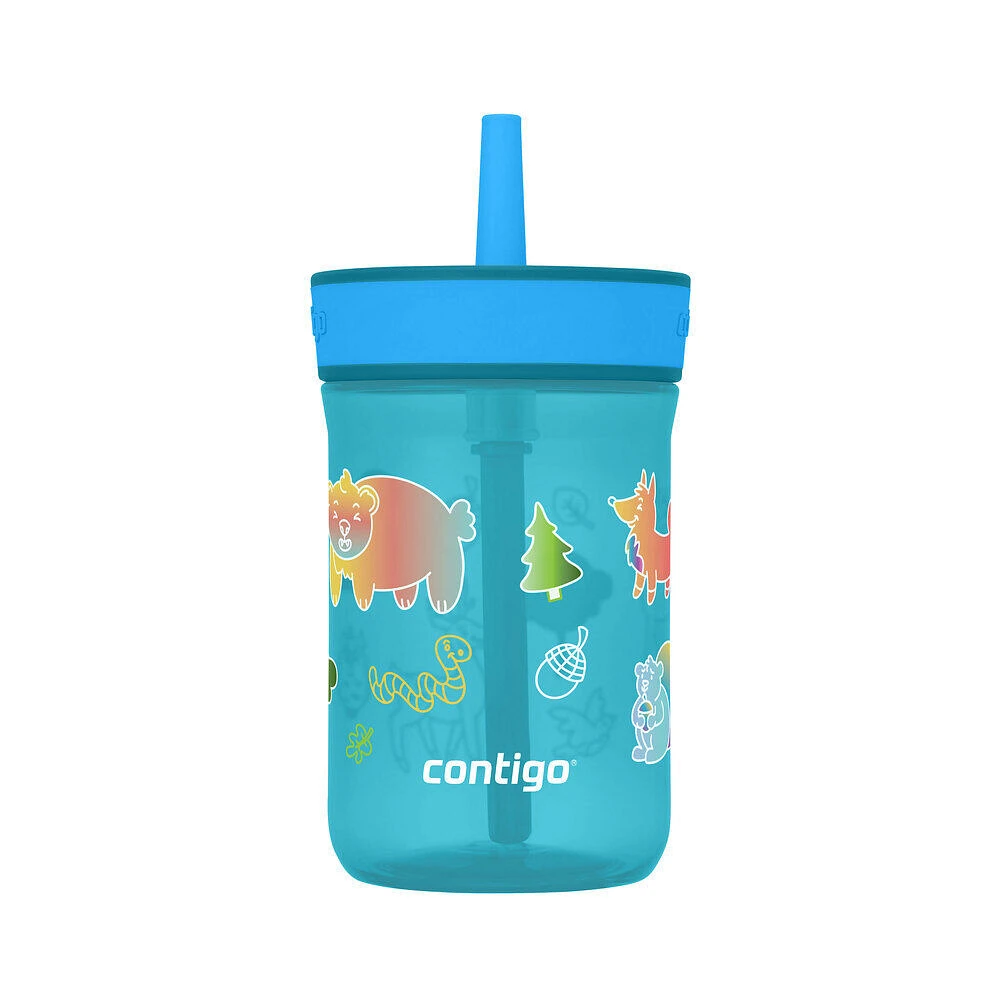 Contigo Kids Leighton Spill-Proof Tumbler with Straw, Juniper Forest Harvest, 14 oz