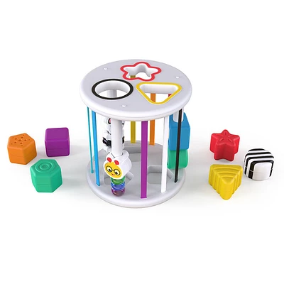 Boîte à formes Zen and Cal de Baby Einstein pour des jeux d'éveil sensoriel au sol. Tout petits et plus grands