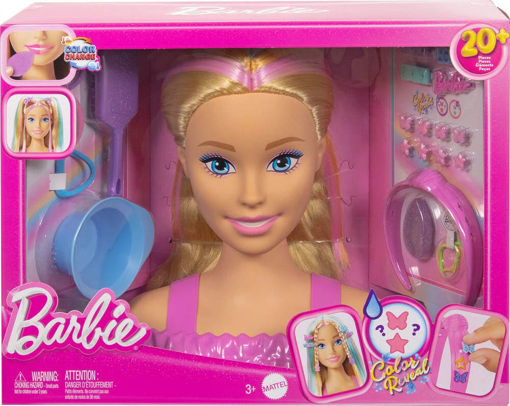 Barbie Doll Styling Head, Blonde Hair with 20+ Hair Styling Accessories