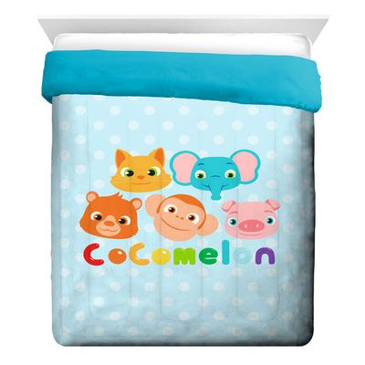 CoComelon 'Animals' Twin/Full Reversible Comforter, 100% Polyester, Blue